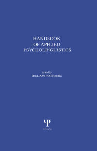 صورة الغلاف: Handbook of Applied Psycholinguistics 1st edition 9780898591736