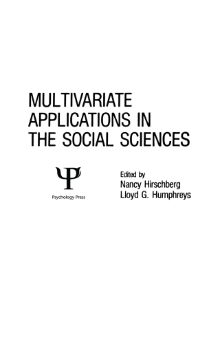 Cover image: Multivariate Applications in the Social Sciences 1st edition 9780898591521