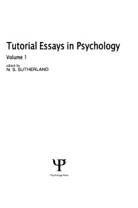 Imagen de portada: Tutorial Essays in Psychology 1st edition 9780898591484