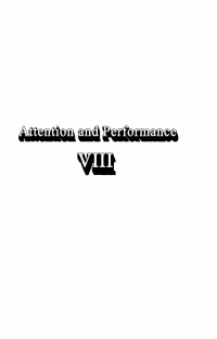 表紙画像: Attention and Performance Viii 1st edition 9780898590388