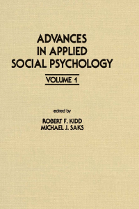 Cover image: Advances in Applied Social Psychology 1st edition 9780898590272