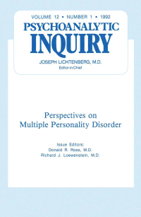 Cover image: Multiple Personality Disorder 1st edition 9780881639483