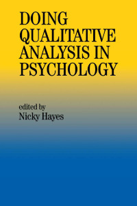 Immagine di copertina: Doing Qualitative Analysis In Psychology 1st edition 9780863777400
