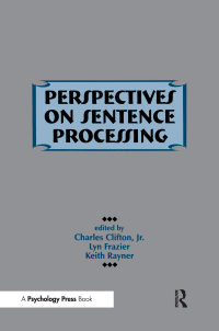 Cover image: Perspectives on Sentence Processing 1st edition 9780805815818