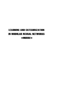 صورة الغلاف: Learning and Categorization in Modular Neural Networks 1st edition 9780805813371