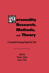 Cover image: Personality Research, Methods, and Theory 1st edition 9780805812718
