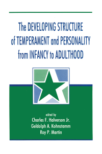 Cover image: The Developing Structure of Temperament and Personality From Infancy To Adulthood 1st edition 9780805816693