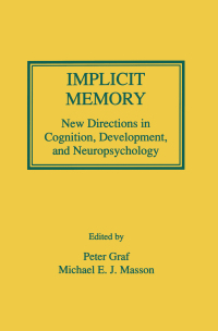 Titelbild: Implicit Memory 1st edition 9780805811162