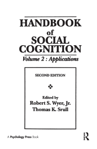 Imagen de portada: Handbook of Social Cognition 2nd edition 9780805810585