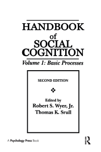 Cover image: Handbook of Social Cognition 2nd edition 9780805810578