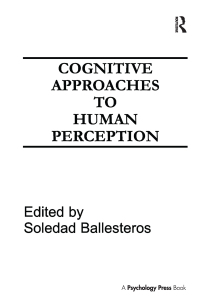 Imagen de portada: Cognitive Approaches to Human Perception 1st edition 9781138970991