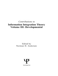 表紙画像: Contributions To Information Integration Theory 1st edition 9780805808384