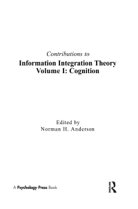 Titelbild: Contributions To Information Integration Theory 1st edition 9780805808360
