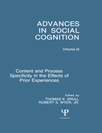Cover image: Content and Process Specificity in the Effects of Prior Experiences 1st edition 9781138971738