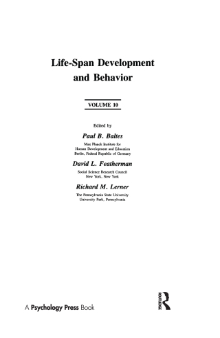 Immagine di copertina: Life-Span Development and Behavior 1st edition 9781138979840