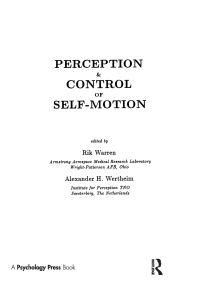 Omslagafbeelding: Perception and Control of Self-motion 1st edition 9780805809091