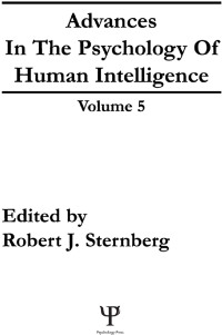 صورة الغلاف: Advances in the Psychology of Human Intelligence 1st edition 9780805804546