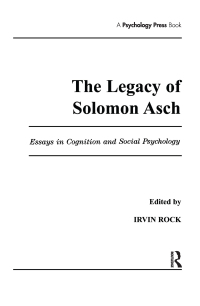 Immagine di copertina: The Legacy of Solomon Asch 1st edition 9781138989504