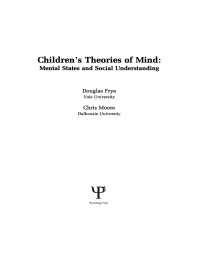 Cover image: Children's Theories of Mind 1st edition 9780805804171