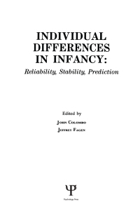 Imagen de portada: individual Differences in infancy 1st edition 9780805803693