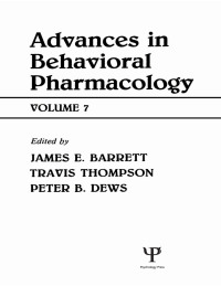 Cover image: Advances in Behavioral Pharmacology 1st edition 9781138966055