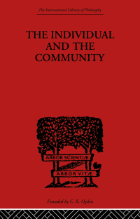 Imagen de portada: The Individual and the Community 1st edition 9780415614177