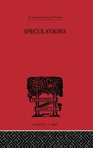 Immagine di copertina: Speculations 1st edition 9780415225601