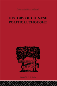 表紙画像: History of Chinese Political Thought 1st edition 9780415613774