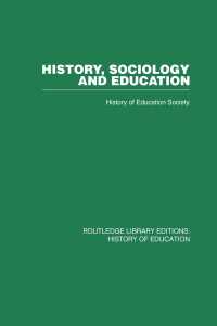 Cover image: History, Sociology and Education 1st edition 9780415432450