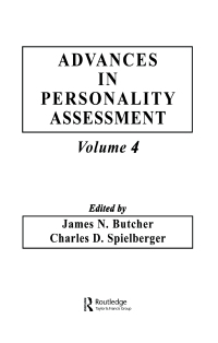 Imagen de portada: Advances in Personality Assessment 1st edition 9780898593419
