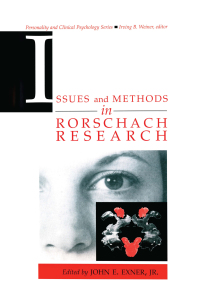 صورة الغلاف: Issues and Methods in Rorschach Research 1st edition 9781138973466