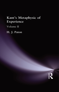Cover image: Kant's Metaphysic of Experience 1st edition 9781138870970
