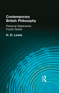 Omslagafbeelding: Contemporary British Philosophy 1st edition 9781138884168