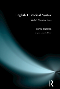 Cover image: English Historical Syntax 1st edition 9780582291393