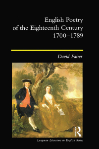 Imagen de portada: English Poetry of the Eighteenth Century, 1700-1789 1st edition 9780582227774