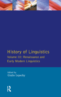 Imagen de portada: History of Linguistics Vol III 1st edition 9781138178663