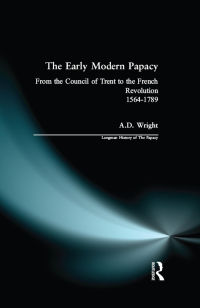 Imagen de portada: The Early Modern Papacy 1st edition 9781138160927