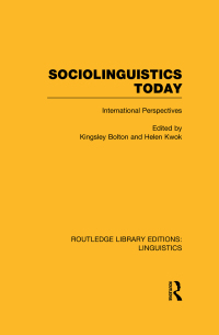 Cover image: Sociolinguistics Today (RLE Linguistics C: Applied Linguistics) 1st edition 9780415725071