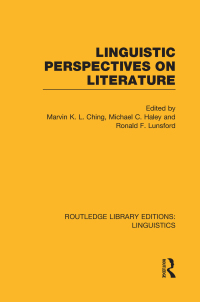 Cover image: Linguistic Perspectives on Literature 1st edition 9781138979888