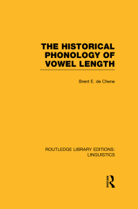 Cover image: The Historical Phonology of Vowel Length 1st edition 9780415723930