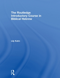 Imagen de portada: The Routledge Introductory Course in Biblical Hebrew 1st edition 9780415524803