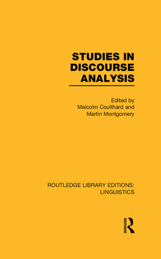 Cover image: Studies in Discourse Analysis (RLE Linguistics B: Grammar) 1st edition 9781138983182