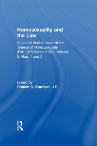 Titelbild: Homosexuality and the Law 1st edition 9780917724145