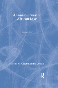 Imagen de portada: Annual Survey of African Law Cb 1st edition 9780714626017