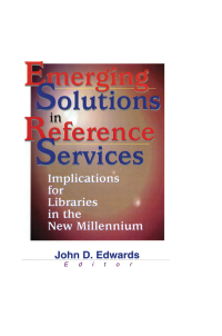 表紙画像: Emerging Solutions in Reference Services 1st edition 9780789013590