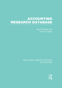 Imagen de portada: Accounting Research Database (RLE Accounting) 1st edition 9781138988231
