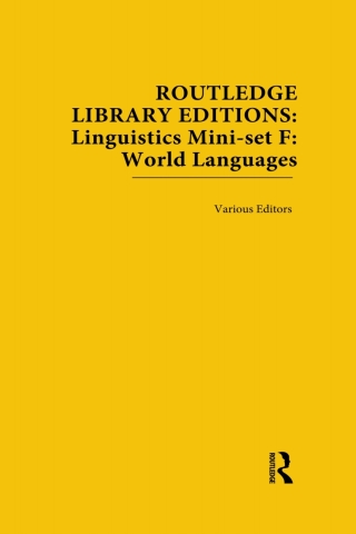 Imagen de portada: Routledge Library Editions: Linguistics Mini-set F: World Languages 1st edition 9781032790671