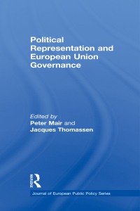 Cover image: Political Representation and European Union Governance 1st edition 9780415582940