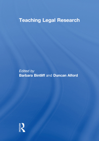 Imagen de portada: Teaching Legal Research 1st edition 9780415580878