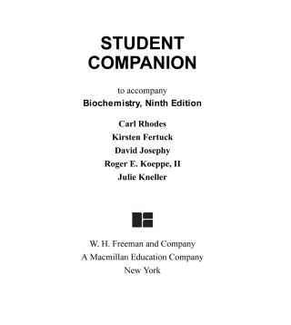 Cover image: Student Companion to Accompany Biochemistry 9th edition 9781319251857